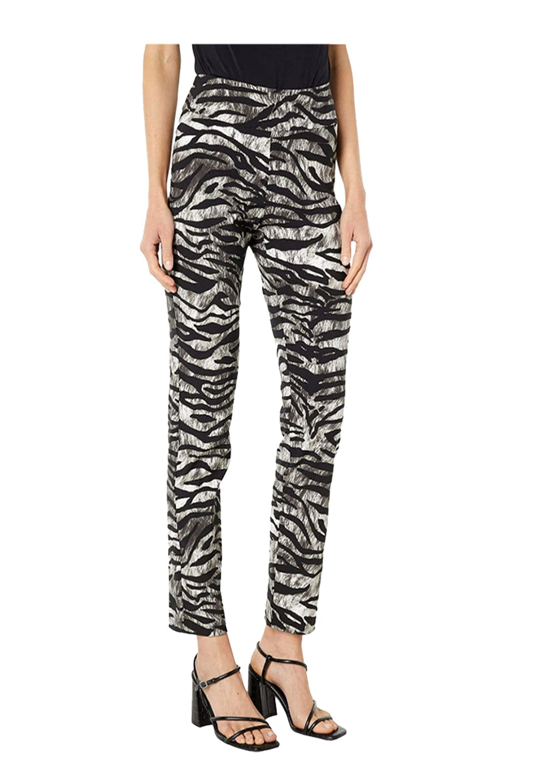 Krazy Larry | Black Zebra Print Pull on Pant