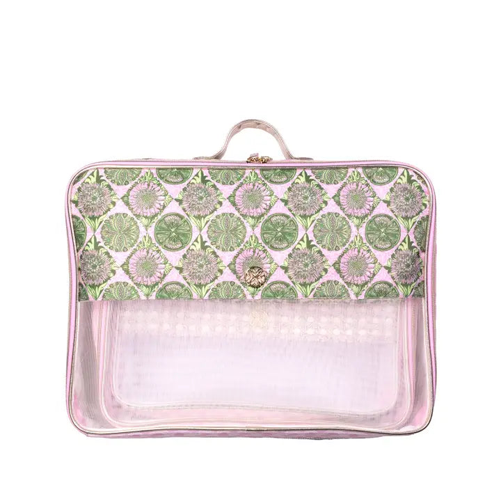 Packing Cube Set, Oleander Pink Tropical Tiles
