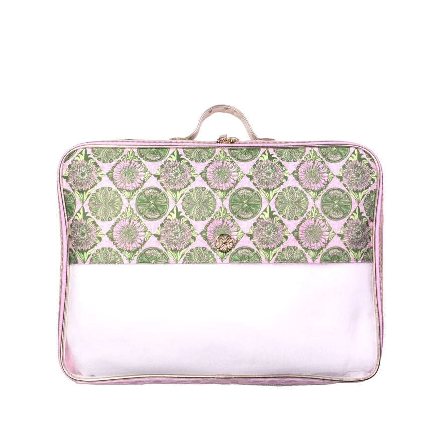 Packing Cube Set, Oleander Pink Tropical Tiles