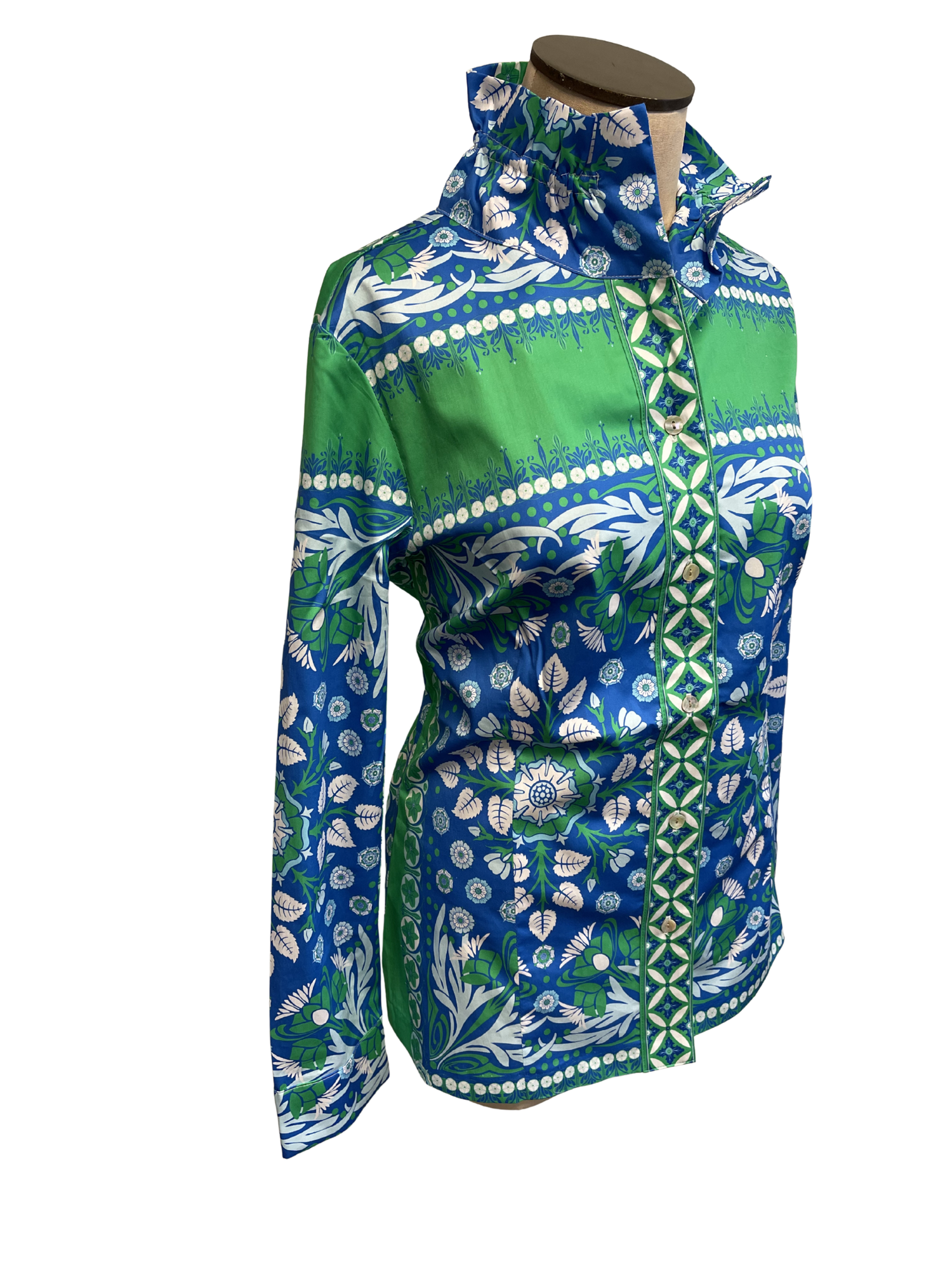 Patty Kim | Elizabeth Blouse - Cobalt colorful patterned shirt