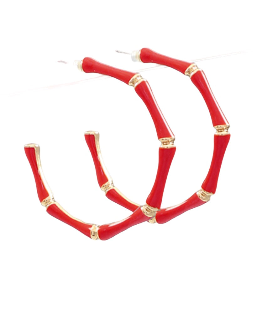 Evelyne Talman | Enamel Bamboo Hoops