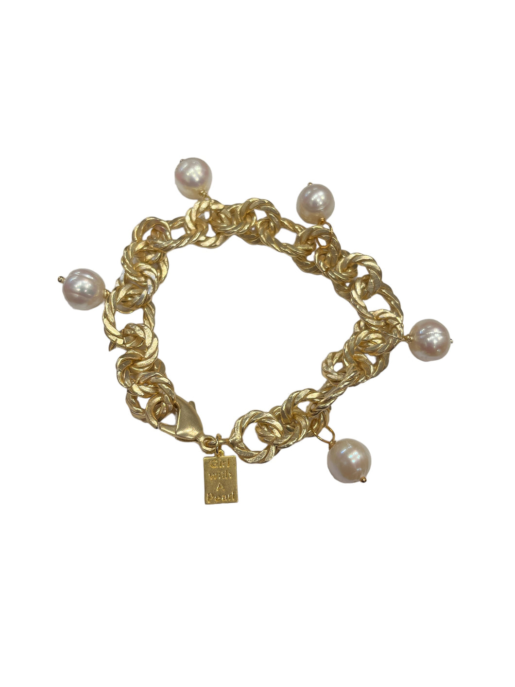 Girl W/ A Pearl | Gold Chain Pearl Bracelet