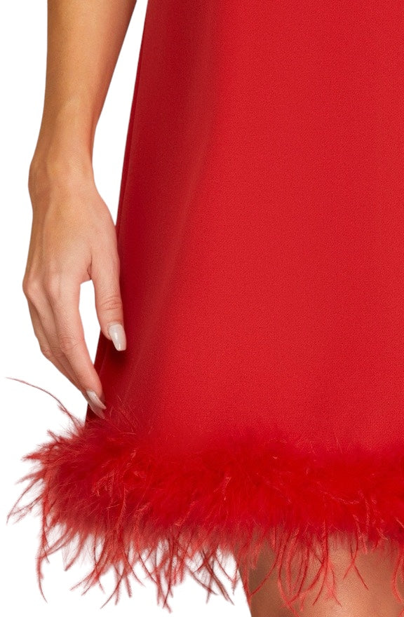Evelyne Talman | Red Feather Dress