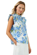 Load image into Gallery viewer, Evelyne Talman | Blue Floral Poplin Top
