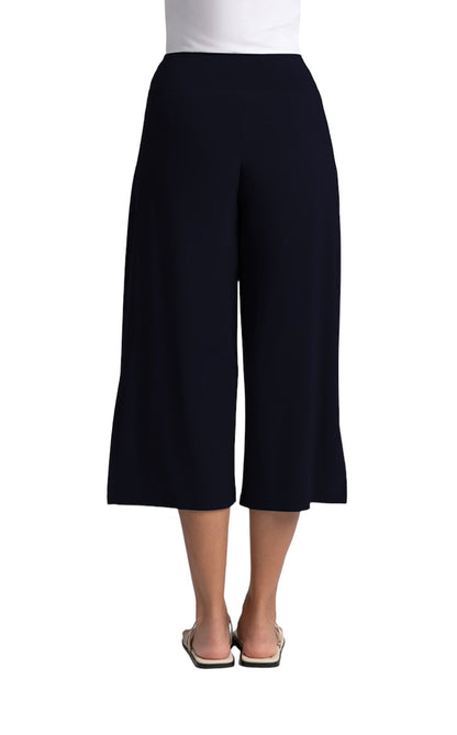 Sympli | Side Slit Wide Capri Navy