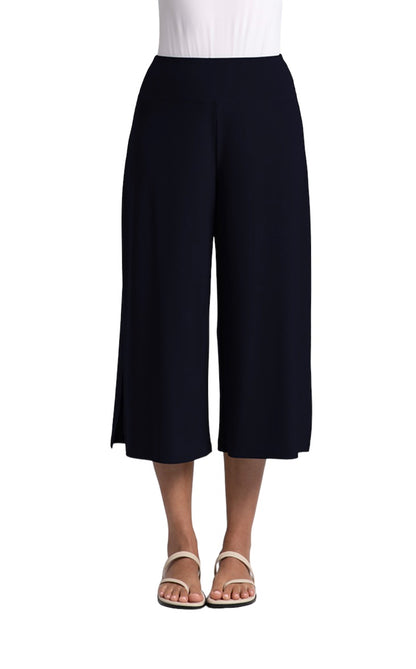 Sympli | Side Slit Wide Capri Navy