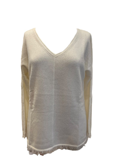 Pureamici |Raw Edge V Neck Sweater