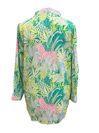 Sheridan French | Olive Tunic in Pink Punch Zebra Soirée