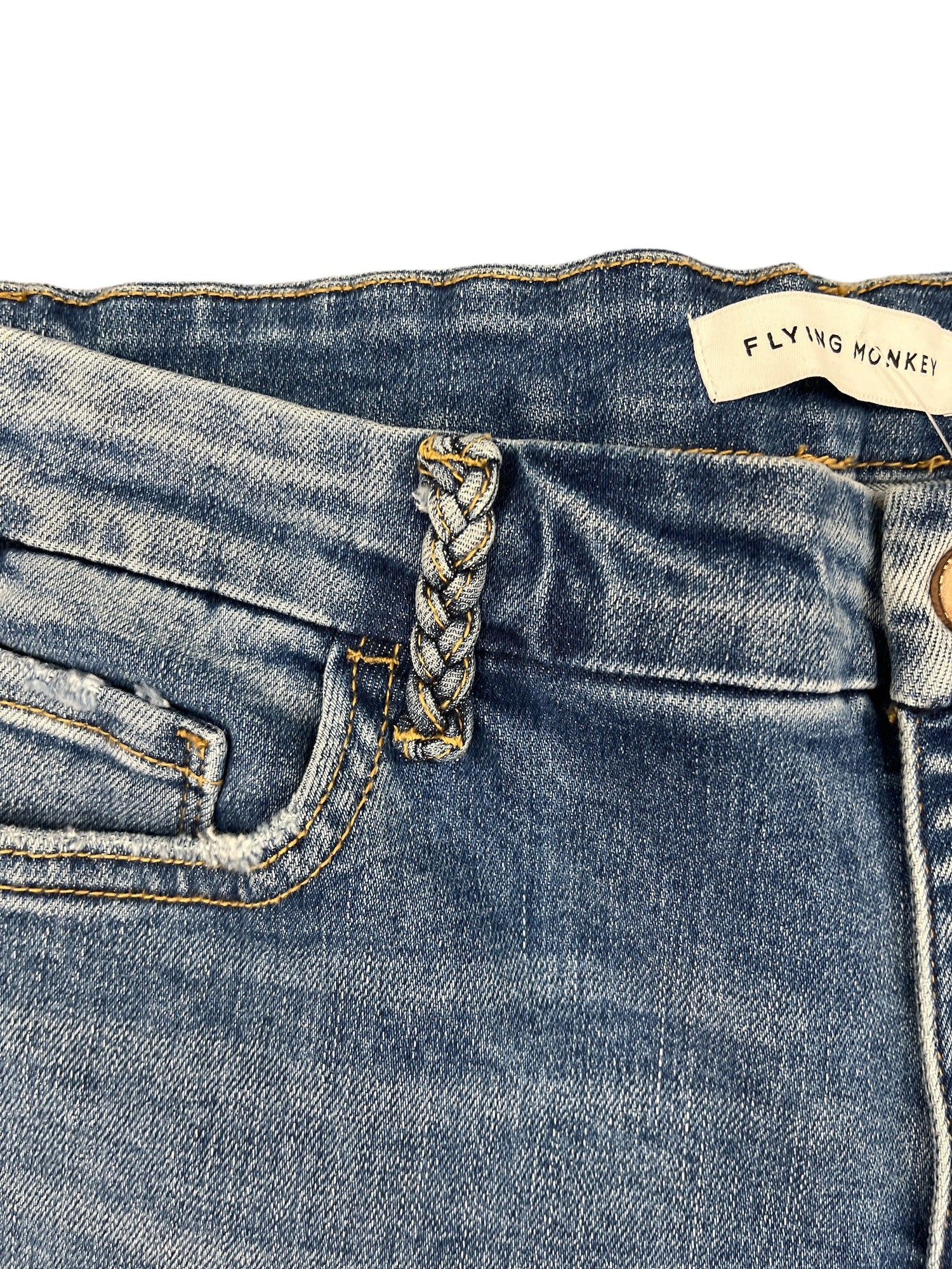 Flying Monkey | Low Rise Braided Flare Jeanes