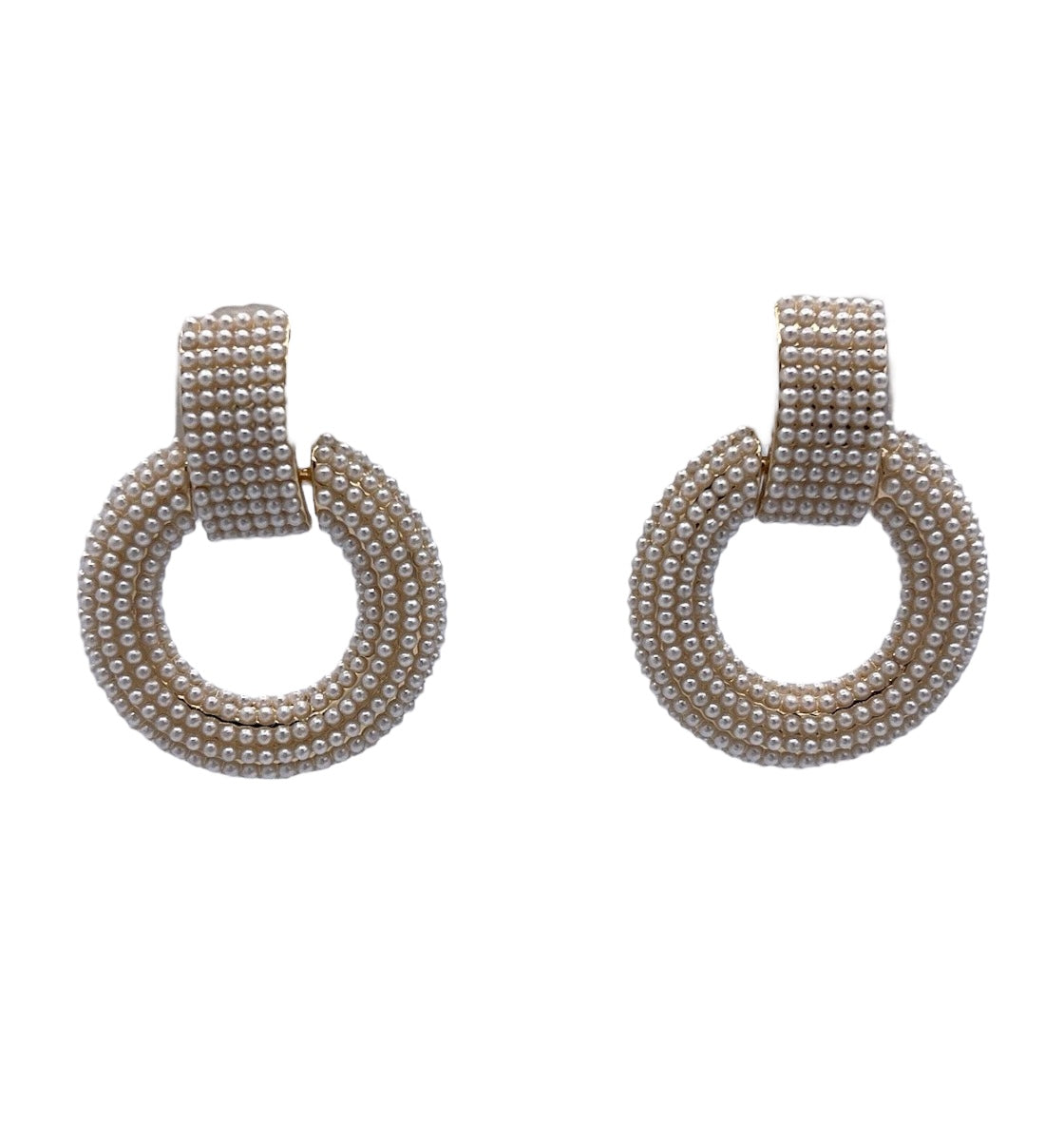 Lordane,inc. | Gold Seed Pearl Doorknocker Earring