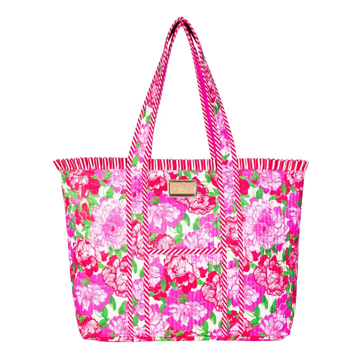 Quilted Ruffle Tote, Maggies Bouquet