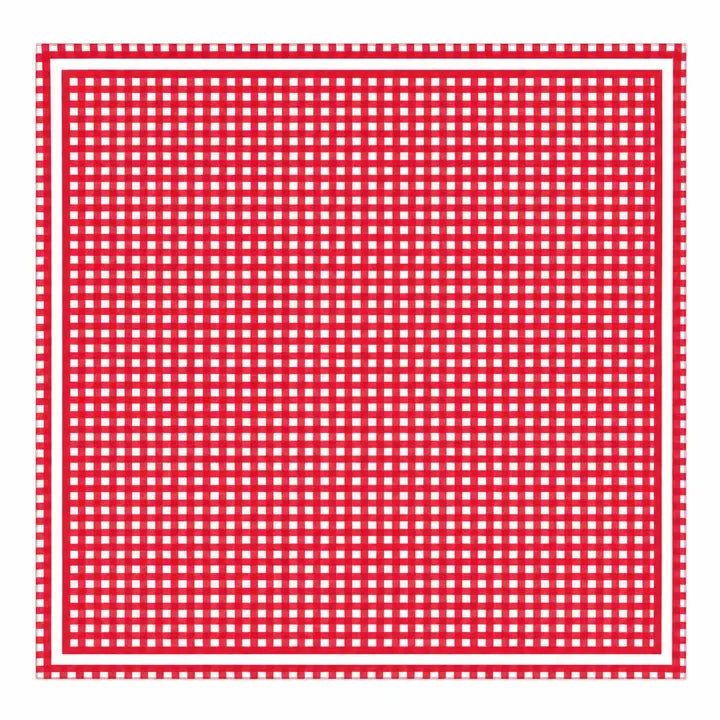 Red Gingham Satin Silk Square Scarf UGA Georgia  red checkered scarf 