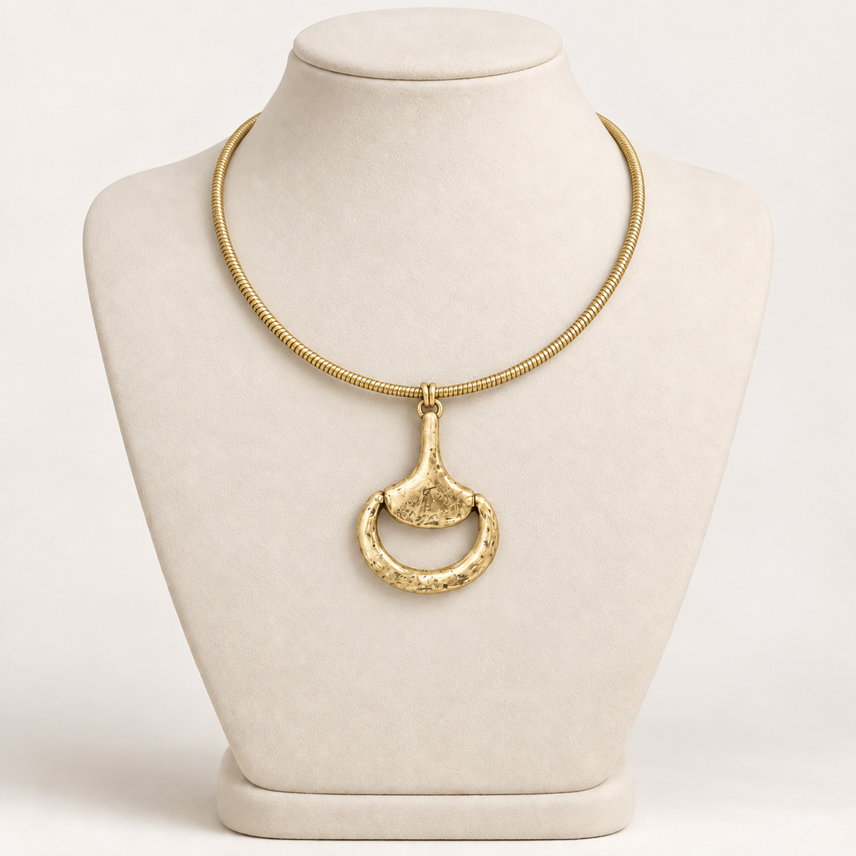 Rustic Gold Statement Necklace