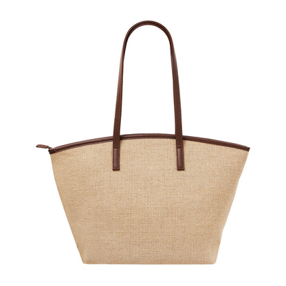 Sondra Roberts | Raffia Tote with Faux Leather
