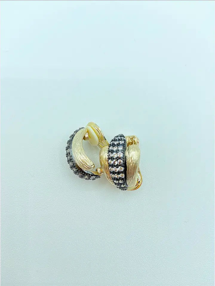 Lordane,inc. | Gold Clip W Cz Hematite | Lordane,inc. | Cloister Collection Designer Fashion