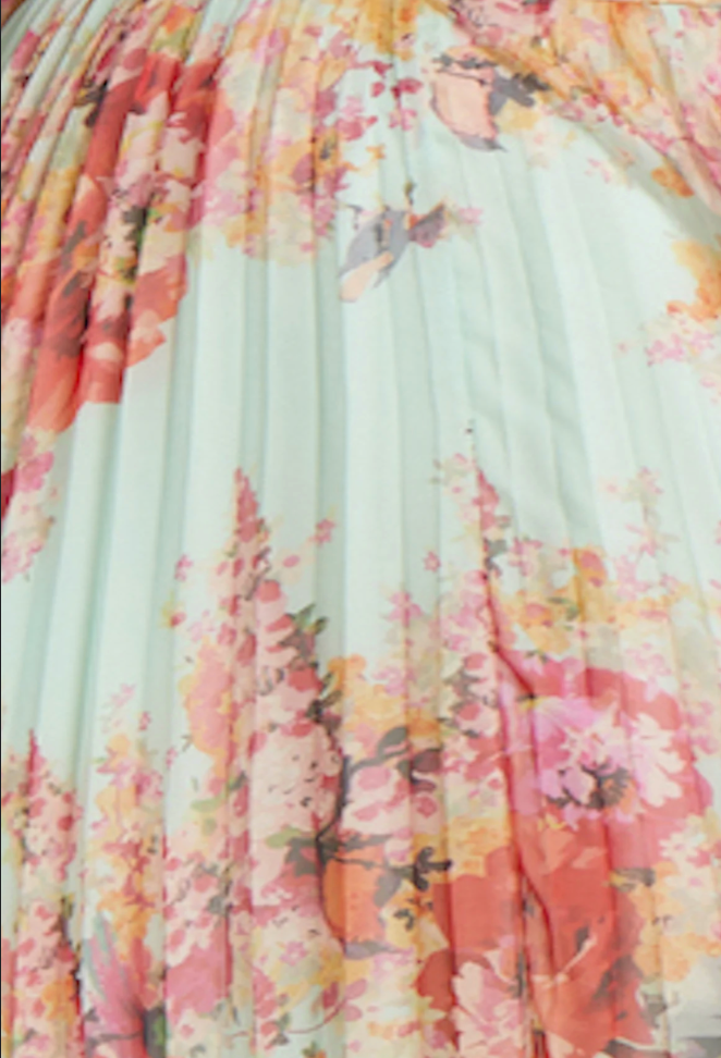 Teri Jon | Floral Pleated Gown