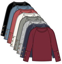 Load image into Gallery viewer, Tribal | Crew Neck Top with Buttons
