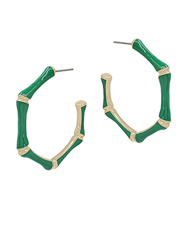 Evelyne Talman | Enamel Bamboo Hoops