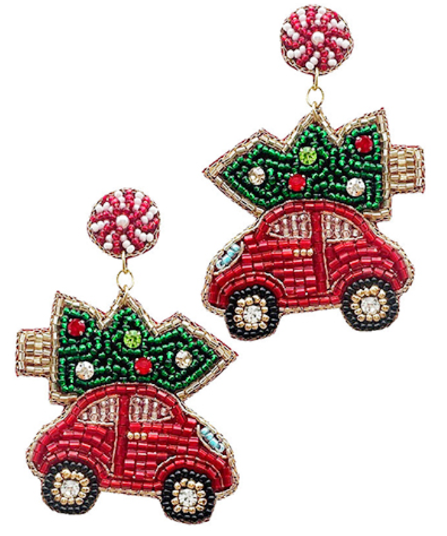 Evelyne Talman | Christmas Tree on Car Earrings