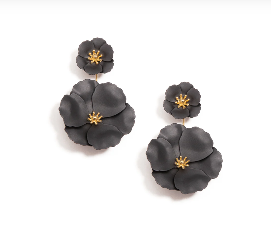 Evelyne Talman | Metallic Floral Drop Earring