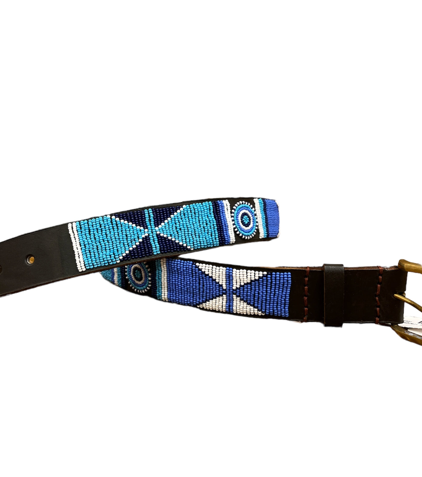 Live Hooked | Beaded Belt Dbl Triangle Circl | Live Hooked | Cloister Collection Designer Fashion