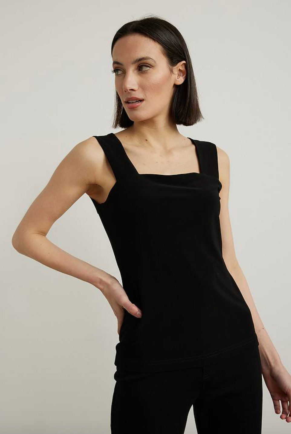 Joseph Ribkoff | Square Neck Tank- Black