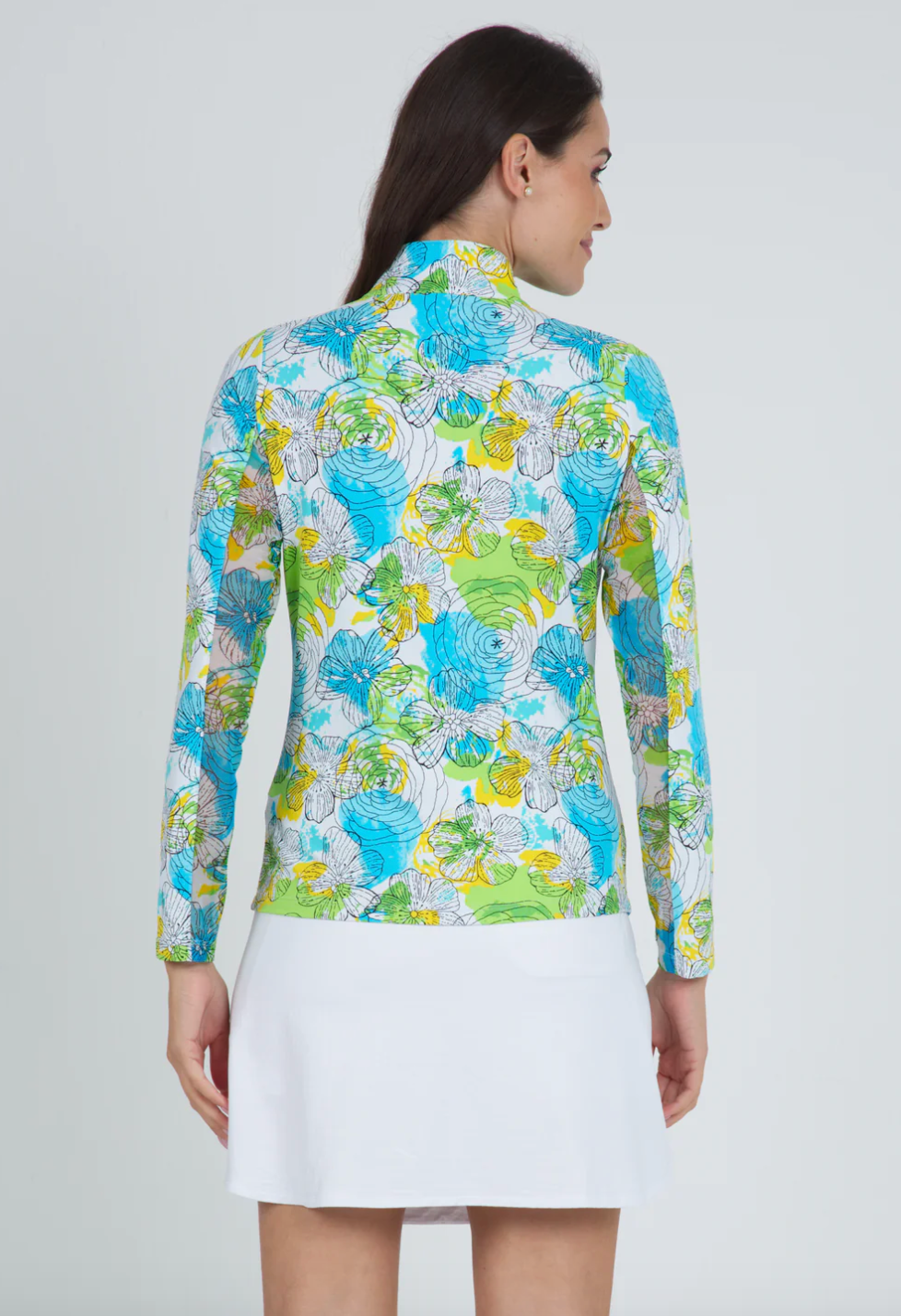 Ibkul | Lime Mock Neck Top