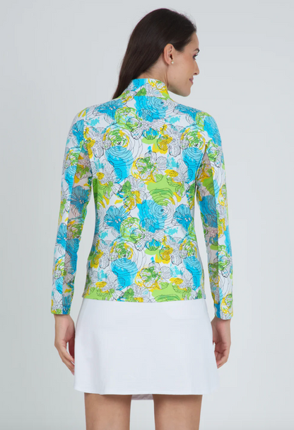 Ibkul | Lime Mock Neck Top