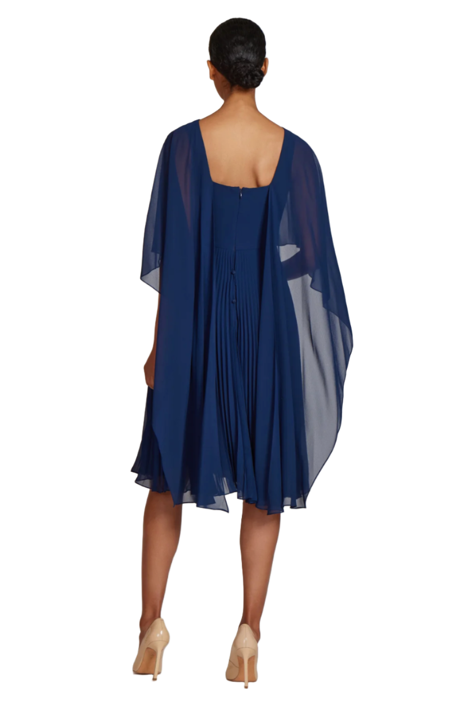 Teri Jon | Pleated Dress W/overlay