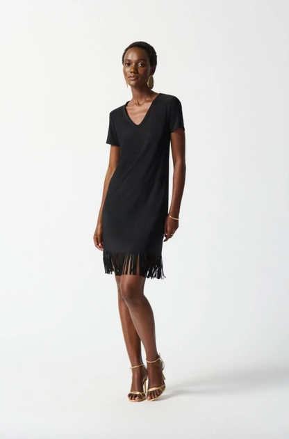 Joseph Ribkoff | Vnk Dress W/fringe Bottom