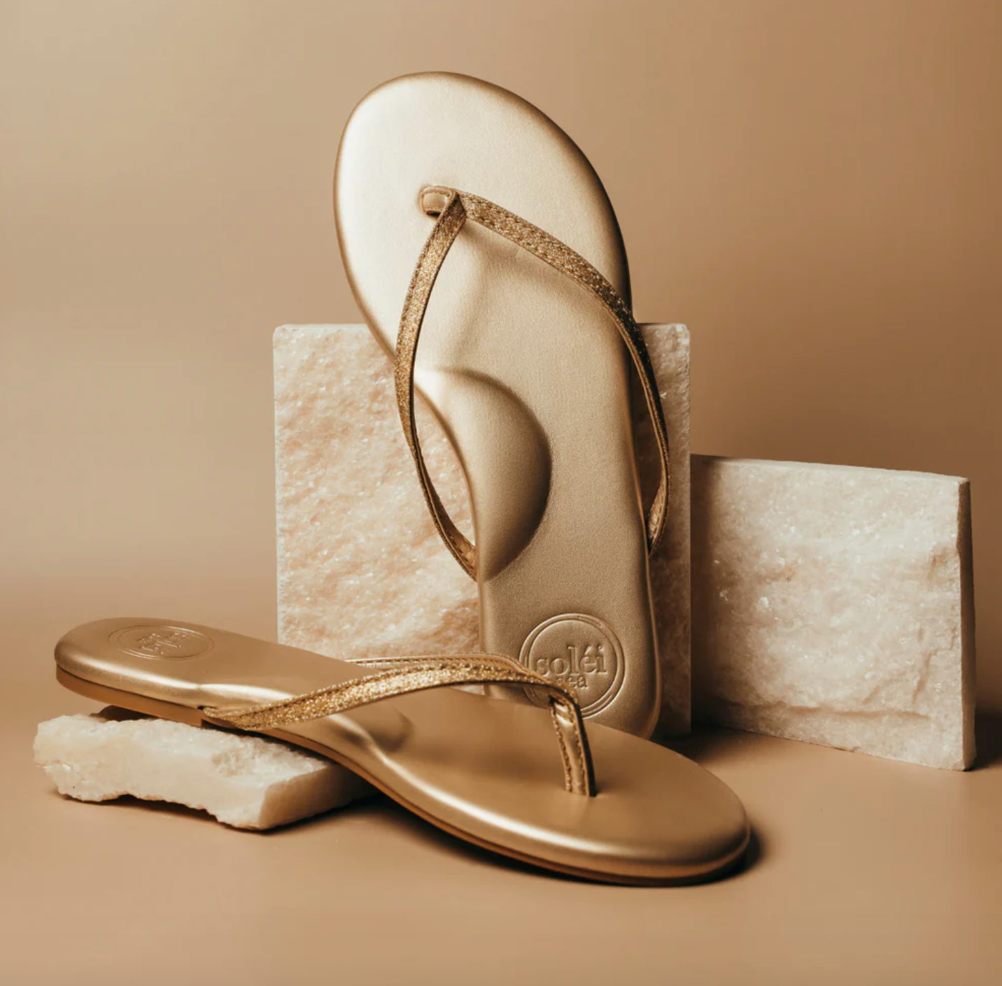 Solei Sea | Indie Champagne Glitter Sandal