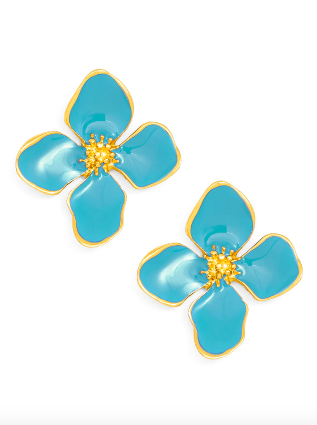 Zenzii | Enamel Flower Stud Bright Blue | Zenzii | Cloister Collection Designer Fashion