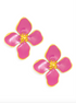 Zenzii | Enamel Flower Stud Hot Pink | Zenzii | Cloister Collection Designer Fashion