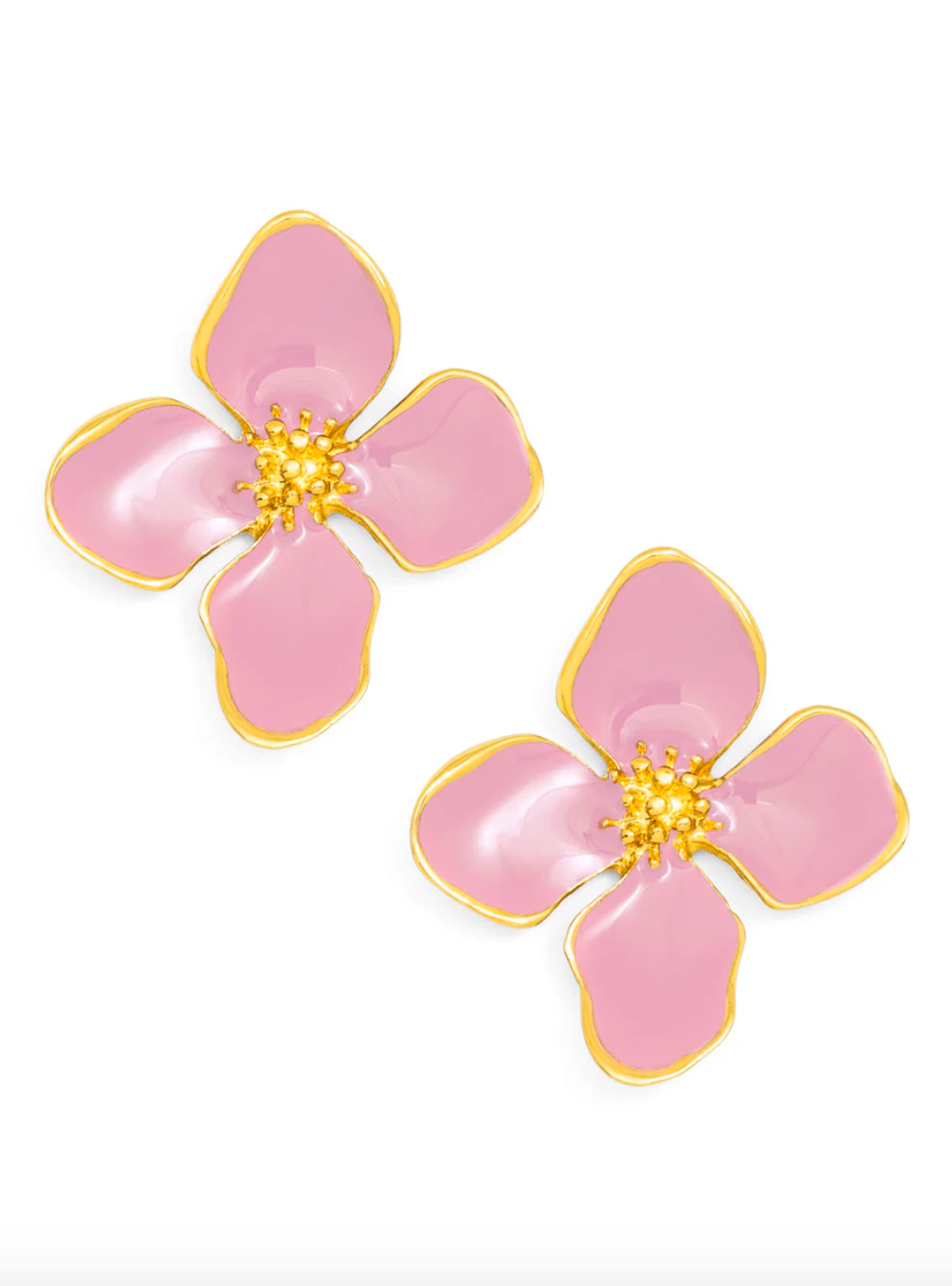 Zenzii | Enamel Flower Stud Pink | Zenzii | Cloister Collection Designer Fashion