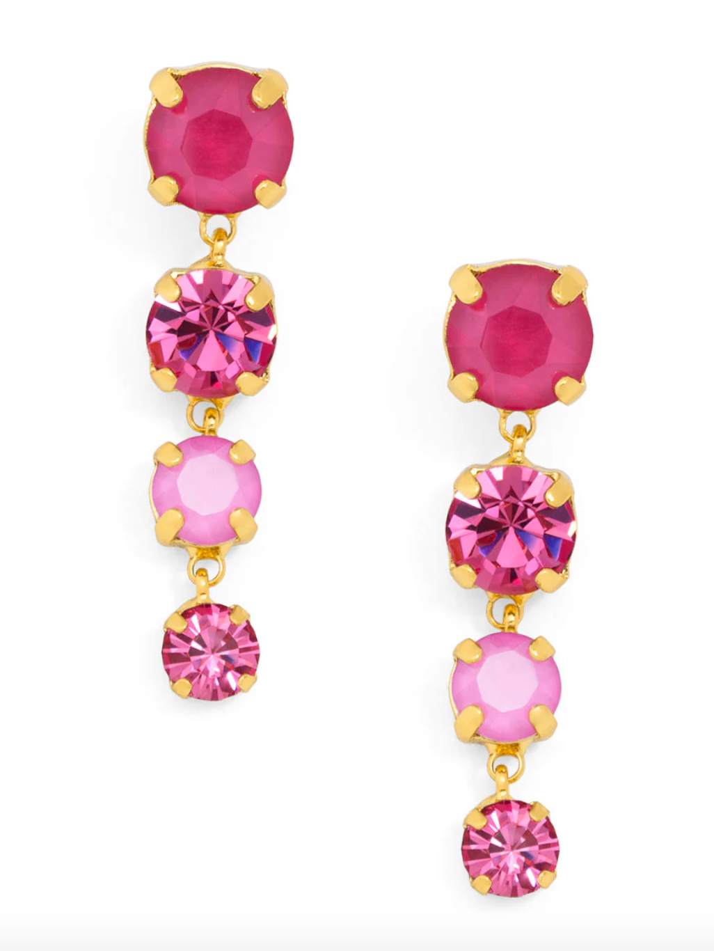 Zenzii | 4 Stone Drop Earring Pink