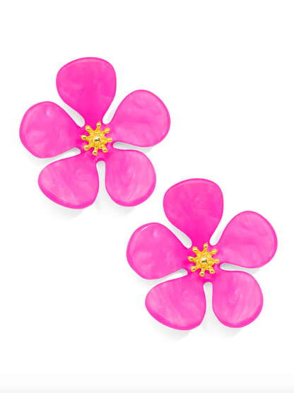 Zenzii | Flower Stud- Hot Pink