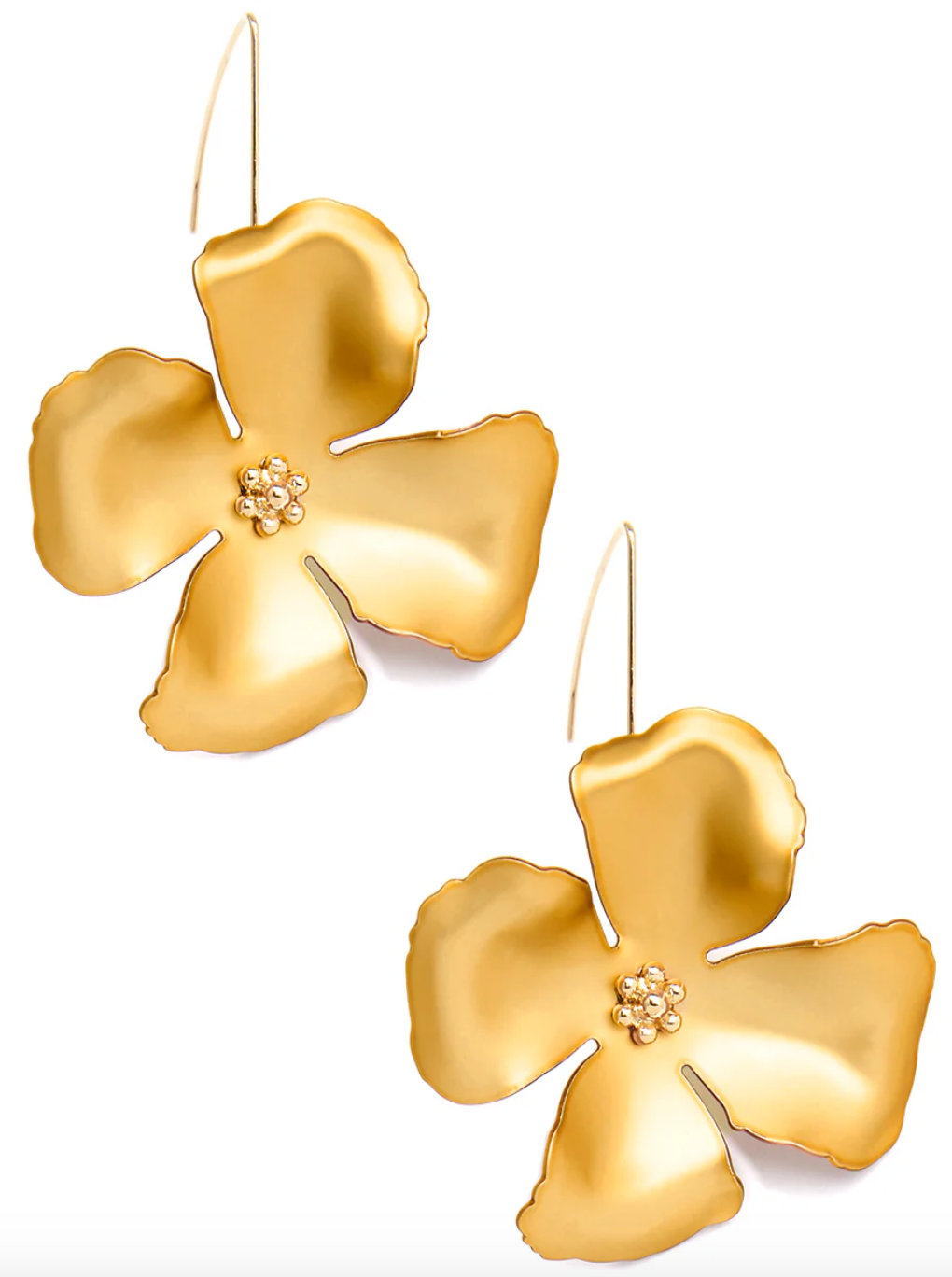 Zenzii | Metallic Flower Threader Drop - Gold