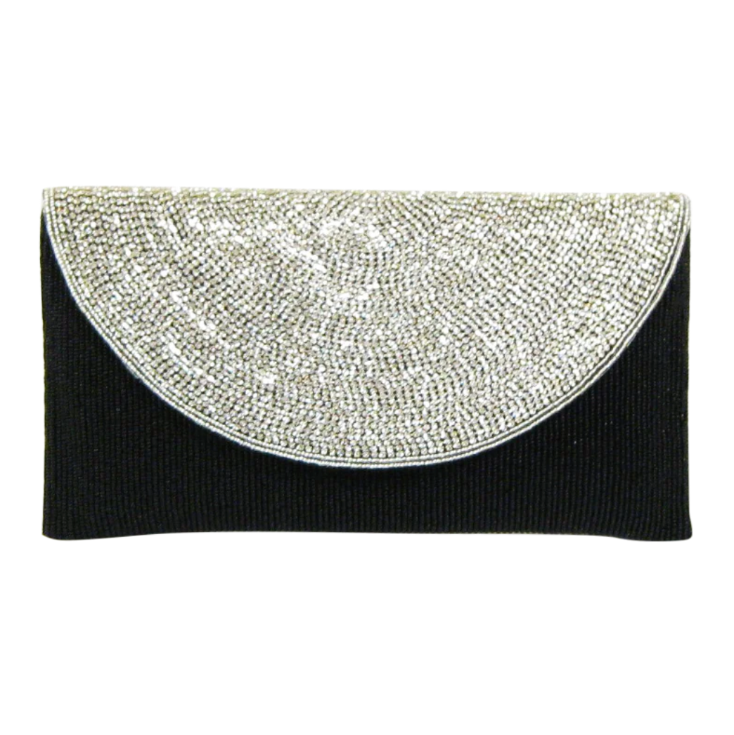 David Jeffery | Crystal and Black Bead Clutch