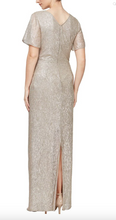 Load image into Gallery viewer, Alex Evenings | Long Knit Metallic Gown

