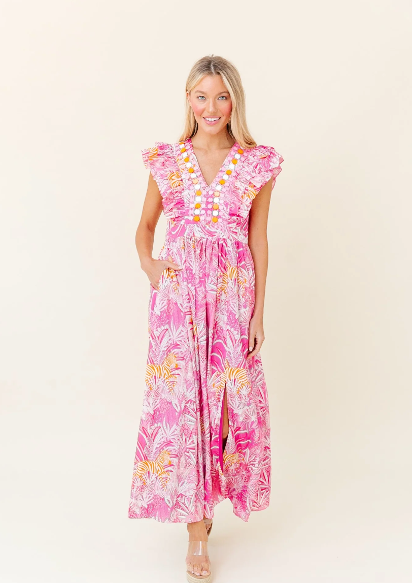 Sheridan French | Stacy Dress in Pink Zebra