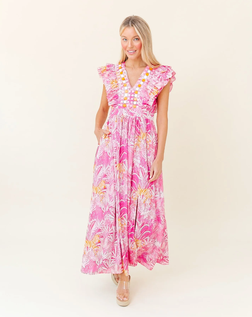 Sheridan French | Stacy Dress in Pink Zebra