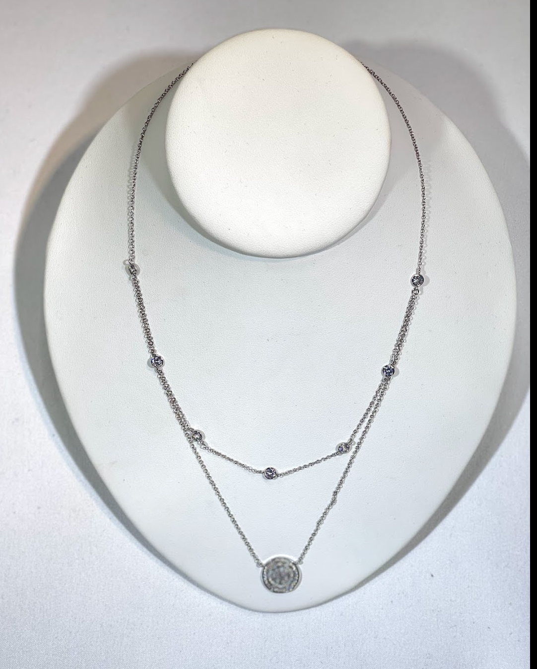 Lordane,inc. | Silver Double Strand Disc Necklace