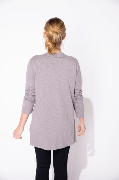 Escape By Hab | Cotton Slub Roll Front Pocket Cardigan