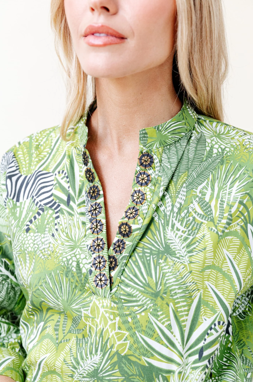 Sheridan French | Drew Blouse - Pistachio Zebra