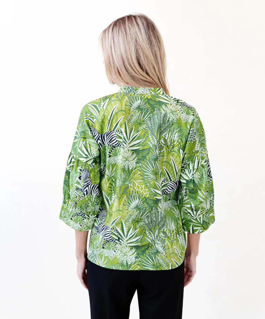 Sheridan French | Drew Blouse - Pistachio Zebra