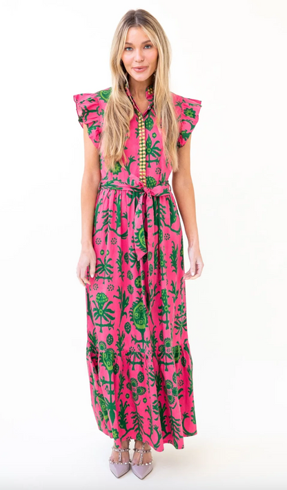 Sheridan French | Taylor Dress - Watermelon Floral Watermelon Ikat