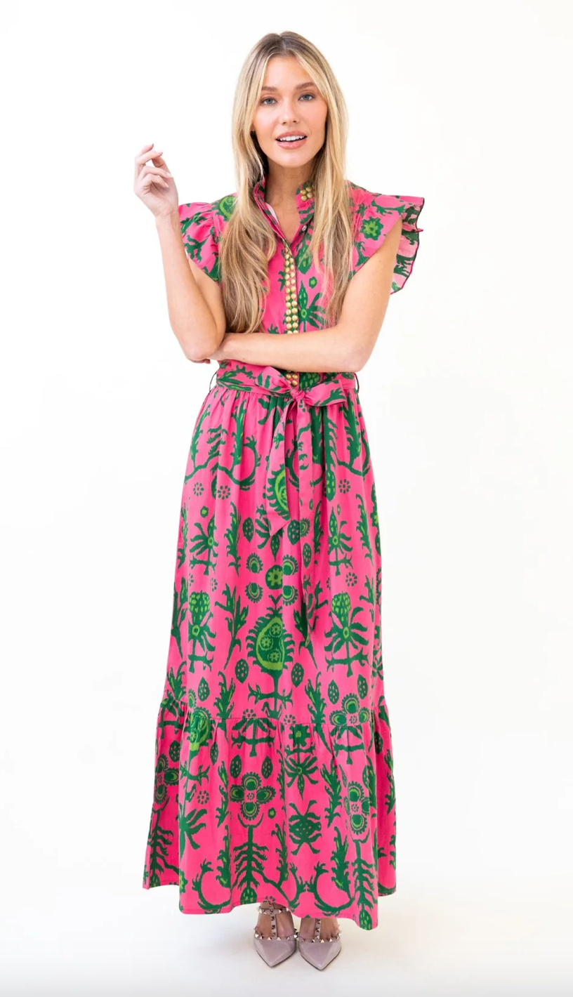 Sheridan French | Taylor Dress - Watermelon Floral Watermelon Ikat