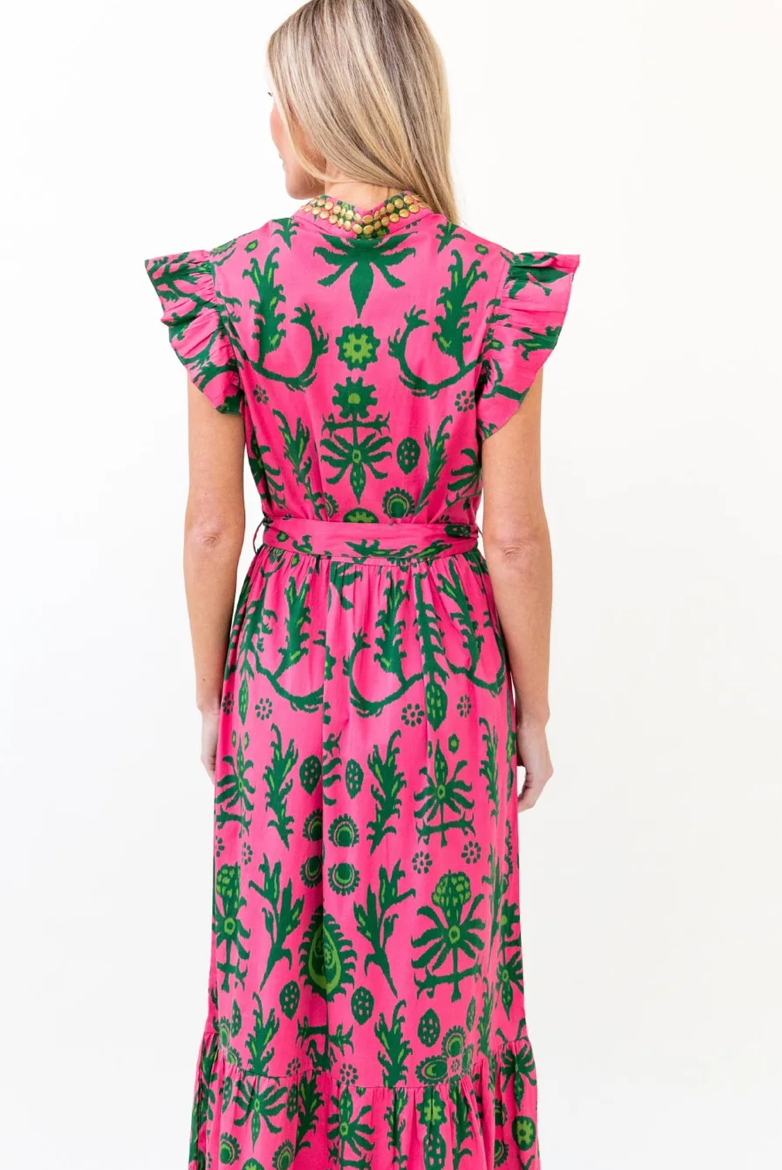 Sheridan French | Taylor Dress - Watermelon Floral Watermelon Ikat