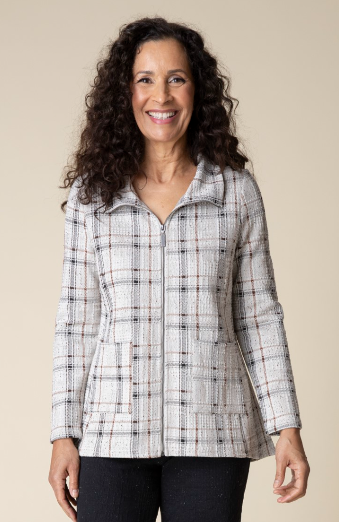 Habitat | Speckle Knit Plaid Swing Jacket