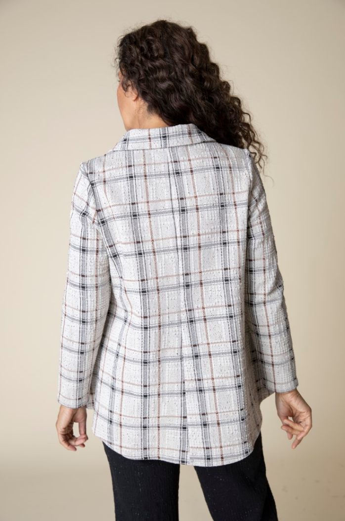 Habitat | Speckle Knit Plaid Swing Jacket